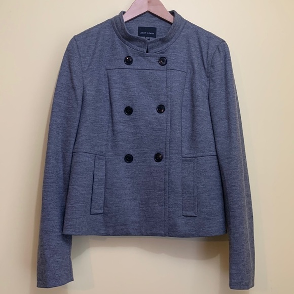 Judith & Charles | Heathered Gray Moto Button Down Lined Jacket Blazer 14 - Picture 1 of 17
